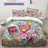 Cardcaptor Sakura Mönster Sängkläder Täcke Set Påslakan Örngott Heminredning Födelsedagspresent (1 * påslakan + 2 * örngott, utan kärna)