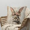 Easter Decoration Pillowcase 2D Flat Print Rabbit Pattern Polyester Sofa Bedroom Decoration Exquisite Cute Cushion Cover