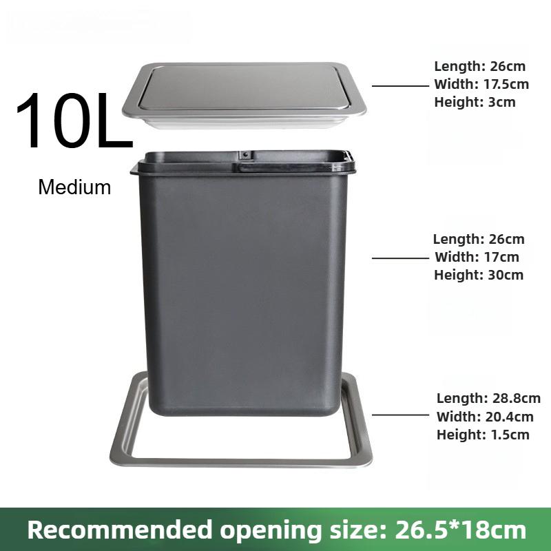 

Kitchen Trash Can Built-in Garbage Bin Stainless Steel Large Litter Bins Luxury Touch Dustbin with Lid Kitchens Accessories