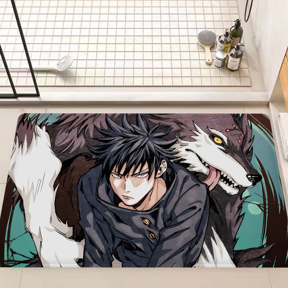

Anime Fushiguro Megumi Jujutsu Kaisen Door Mat Washable Non-Slip Living Room Sofa Chairs Area Mat Kitchen Doormat Area Rug 40x60cm