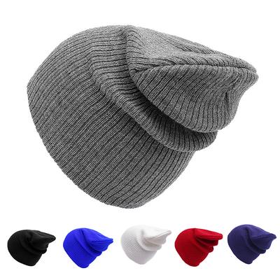 Herren Damen Gestrickte Wollmütze Winter Slouch Beanie Mütze Skateboard Einheitsgröße