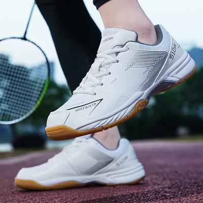 Professional Table Tennis Shoes Men Women Anti Slip Badmintons for Couples White Blue Light Weight Badminton Sneakers