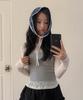 Minssio Wide Dot Lace Bonnet_Navy