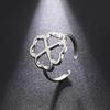 Lucky Four-leaf Clover Rings for Women Stainless Steel Gold Open Finger Rings Jewelry Birthday Gift