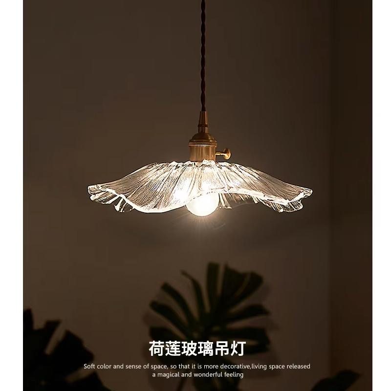 Clear Glass LED Hanging Lights Fixtures Kitchen Stairway Bedroom Copper Modern Pendant Lamp Knob Switch Hanglamp