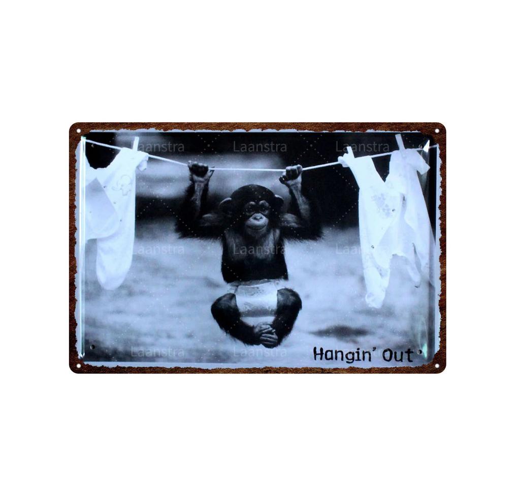 Retro Iron Painting Metal Plaque Attention Animals Dog and Cat Wall Decor Art Poster Tin Signs Bar Home Decoration Painting