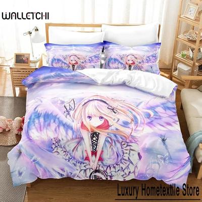 Home Living Luxury Angel Girl Bedding Set Single Twin Full Queen King Size Bed Set Adult Kid Bedroom Duvet Cover Sets Anime Bed
