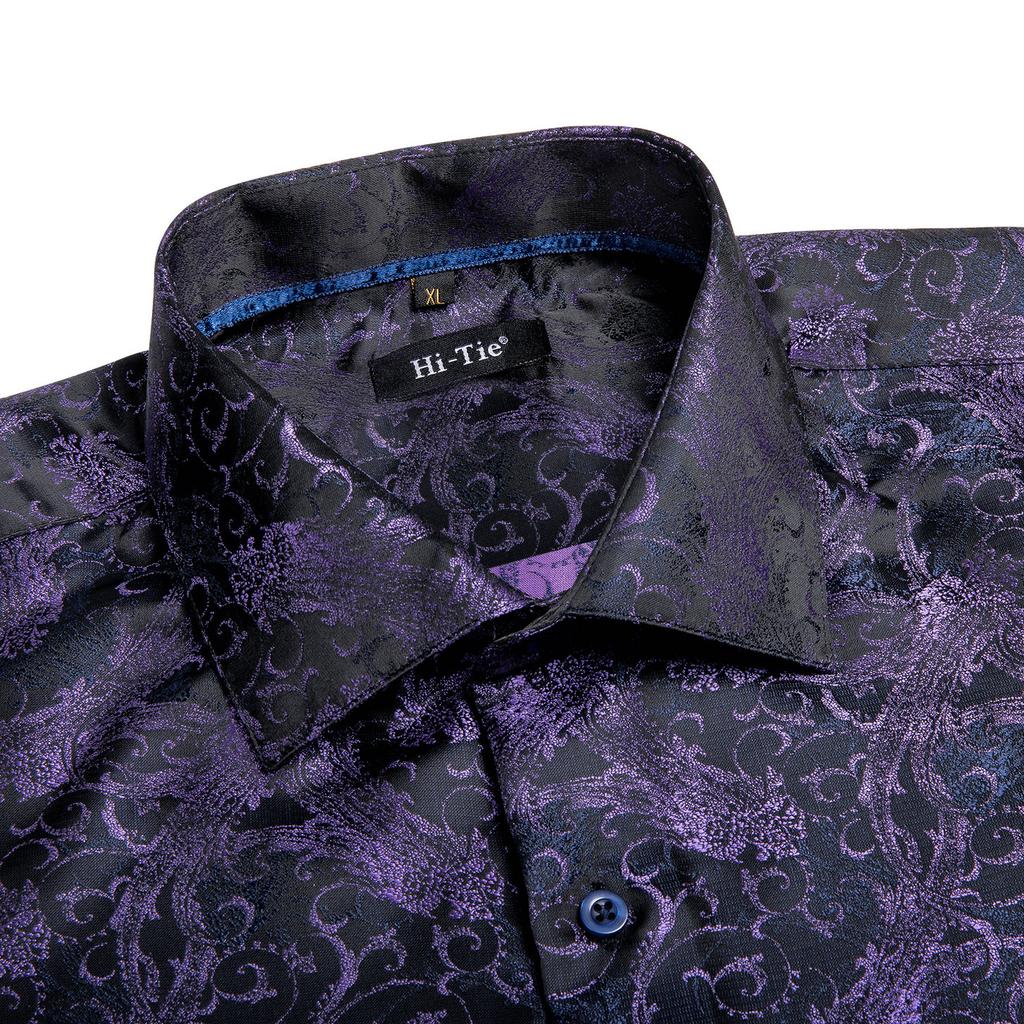 Buy Hi-Tie Men Purple Floral Silk Long 