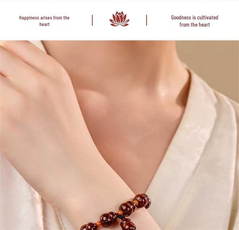 Authentic Chinese Purple Gold Gourd Bracelet for Women - Gift for Boyfriend