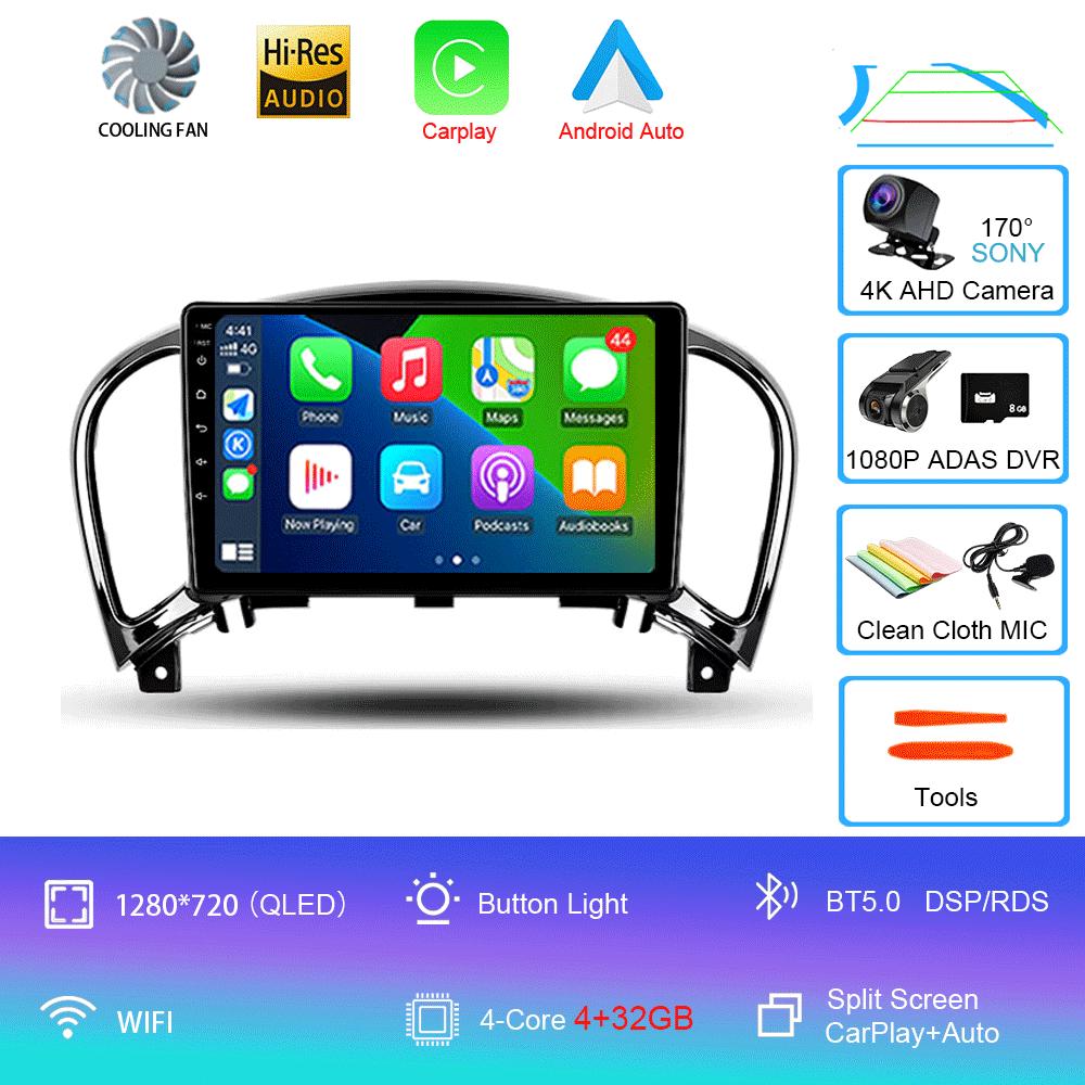 Video Player DSP Radio Android 14 Navigation Multimedia Player For Nissan Juke YF15 2010 - 2014 Carplay Auto Stereo DVD BT