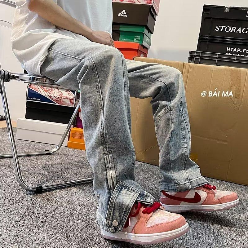 

Мужские винтажные джинсы, летние модные свободные джинсы для мужчин, деловые джинсы, джинсовые брюки, широкие брюки, мужские модные красивые джинсовые вещи