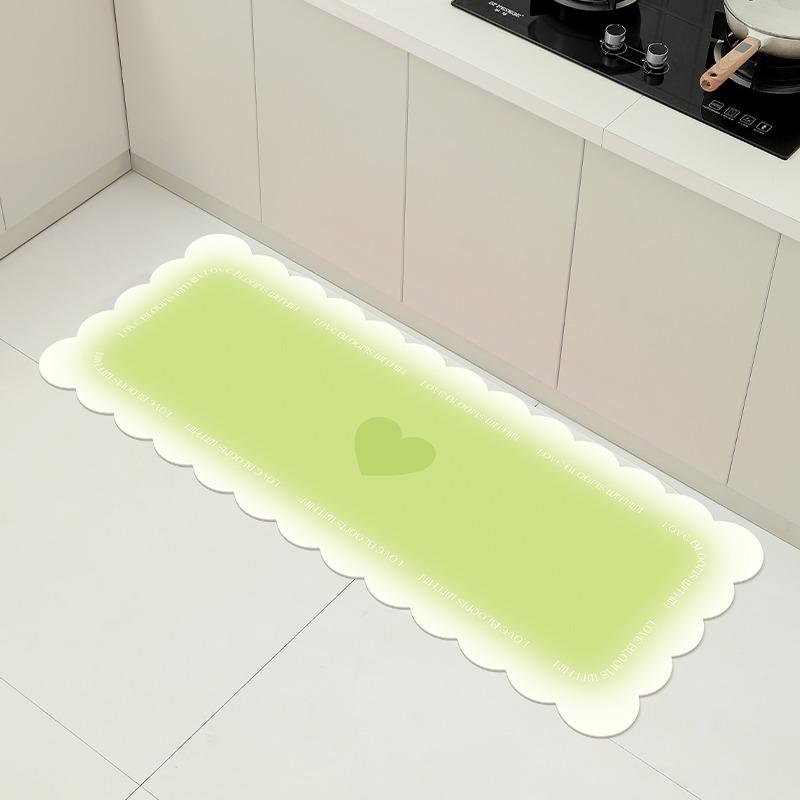 Floor Mat for Kitchen Non-slip Waterproof Oil-proof Carpet Pink Gradient Heart Rug Long Size Home Decoration Foot Mats