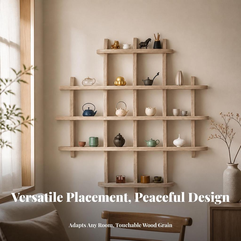 Wooden Wall Display Shelf Versatile for Reading Area, Entryway