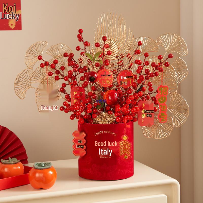 2024 Red Money Fruit Plant Ornament for New Home Living Room Arrangements