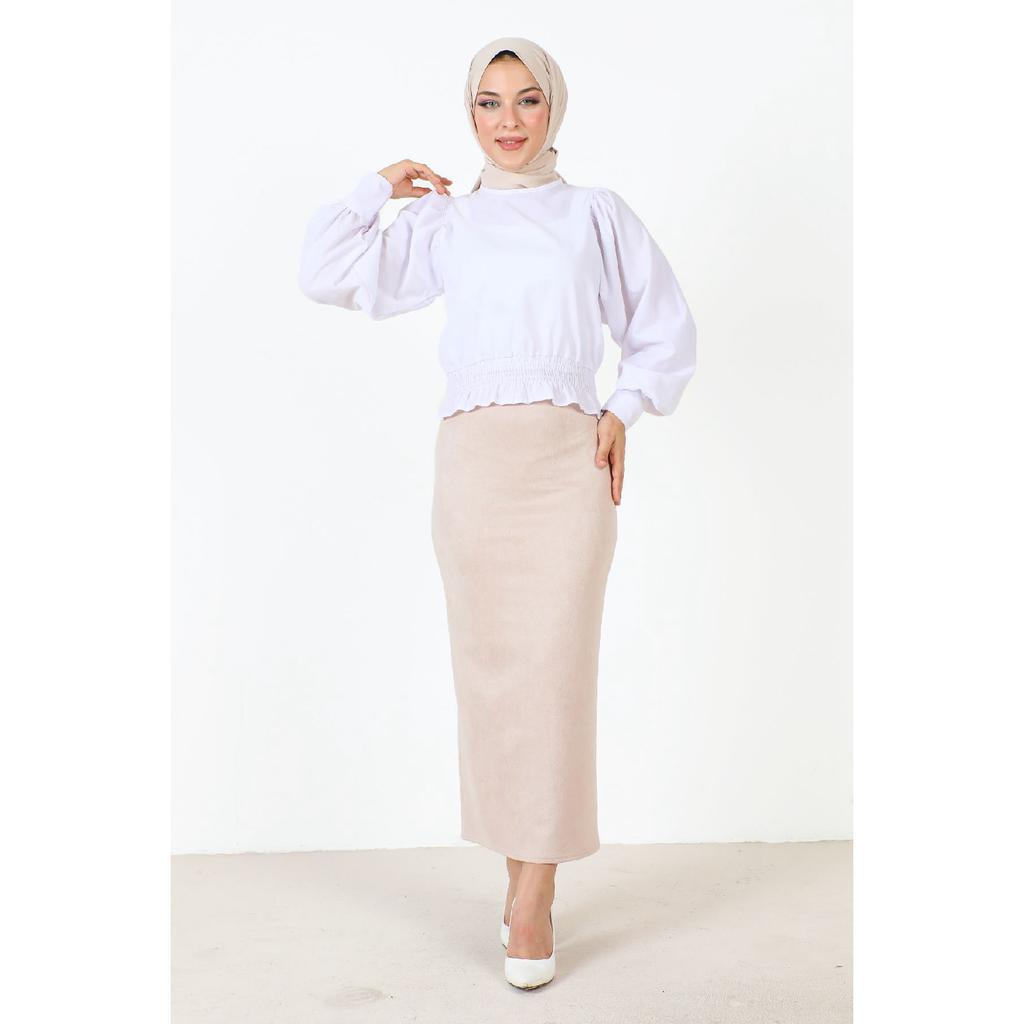 Suede Pencil Skirt Tsd0034 Brown
