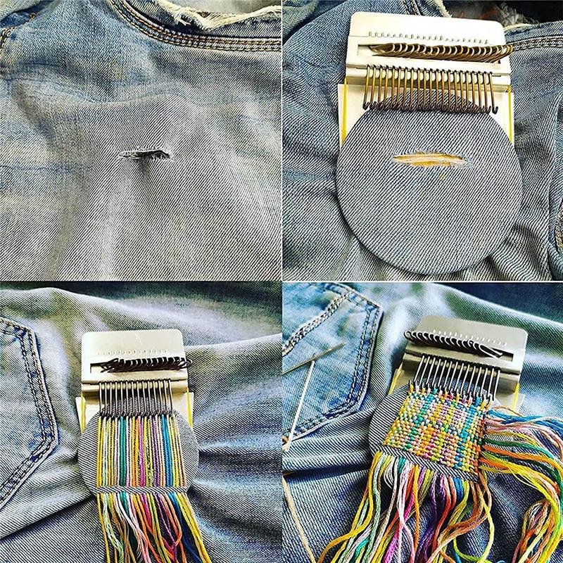 Mini Darning  Loom Machine DIY Apparel Sewing Small Loom Small Mender Loom For Darning Machine With Instructions Accessories