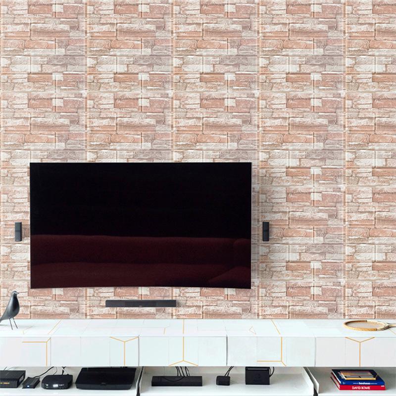 3D Vzor cihly Samolepicí nástěnná samolepka: Proti kolizi, Měkký, 35x38, Malá velikost