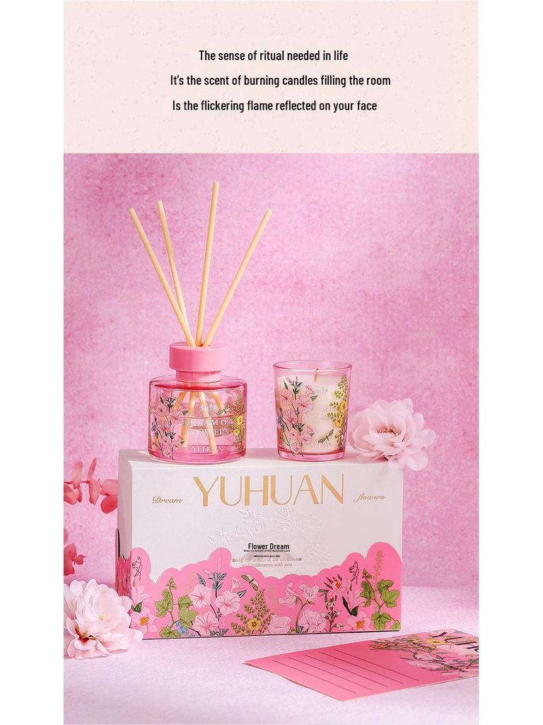 Floral Series Rattan Diffuser: Long-Lasting Flameless Essential Oil Air Freshener & Aromatherapy Gift Box