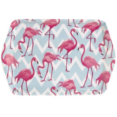 [Q2788] - Μικρός ροζ μπλε δίσκος 'Flamingo' - 14x21 cm
