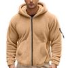 Men's Double-Faced Fleece Oversized Hooded Zip-Up High-Street Fashion Sweatshirt Jacket Top