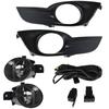 Complete Halogen Fog Lamp Kit, OE‑Style Front Fog Lights Including Harness, Switches and Bezels for 2013‑2015 Teana