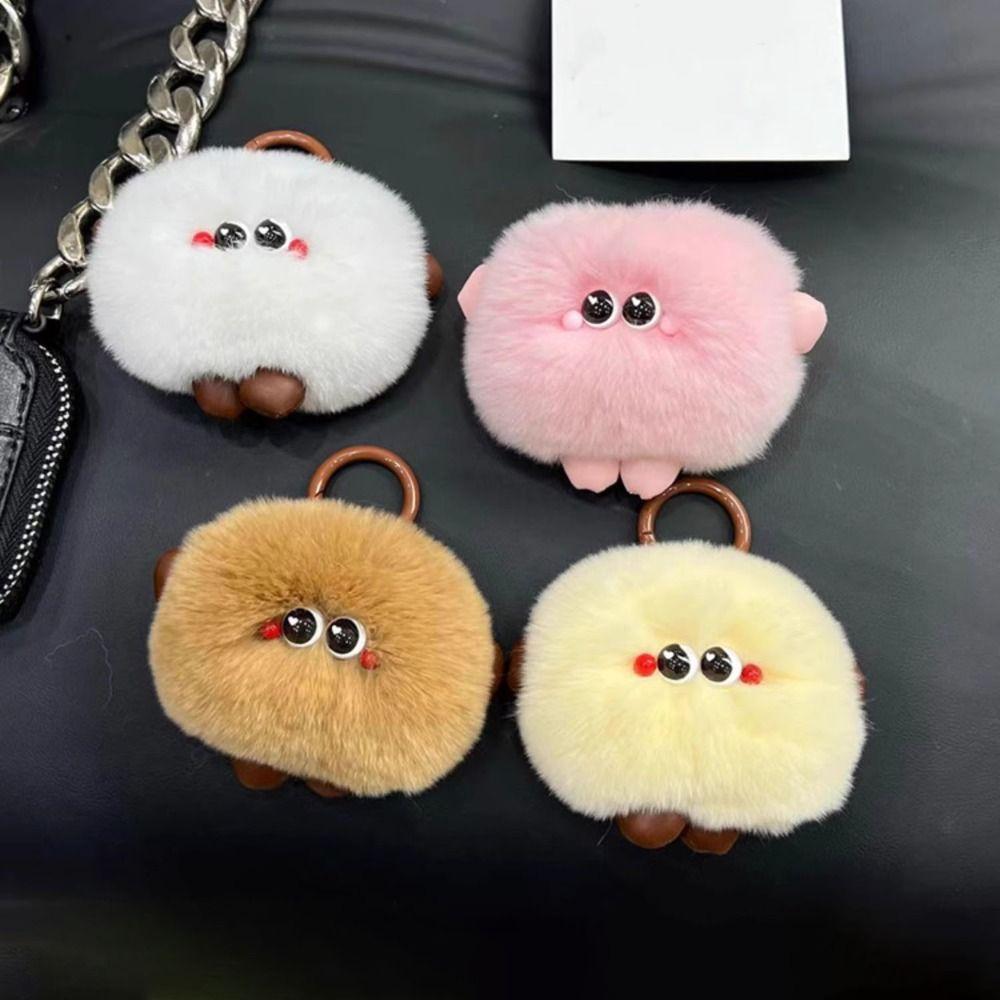 

Stuffed Cartoon Doll Pendant Furry Car Keyring Funny Plush Doll Keychain Women Girls розовый