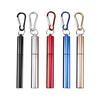 Factory Directly Collapsible Reusable Straws Portable Stainless Steel Metal Drinking Foldable Straw