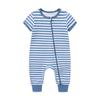 2-teiliger Baby Jungen Mädchen modischer kurzärmliger Overall mit Reißverschluss Baumwolle weich Neugeborenenkleidung