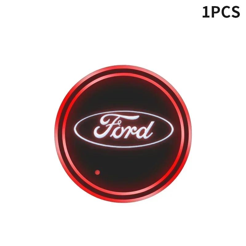 

Car Sticker 2026 For Ford 1/2pcs Car USB Charging Luminescent Cup Pad Interior Atmosphere Lamp For Ford Focus 2 3 mondeo mk3 f15