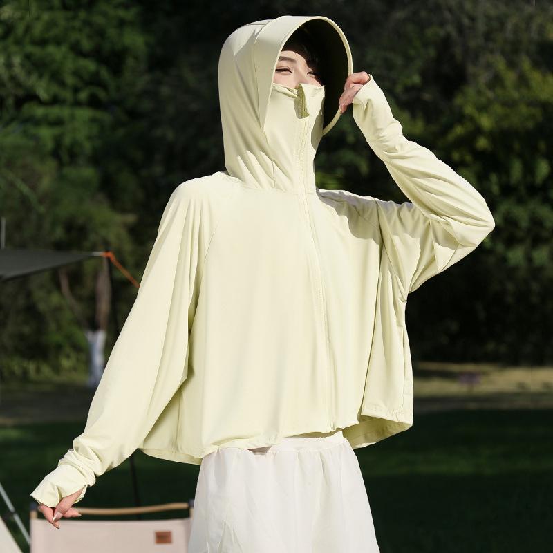 Sunscreen clothes women's summer new vinyl brim outdoor UV protection ice silk blouse cycling thin sunscreen clothes