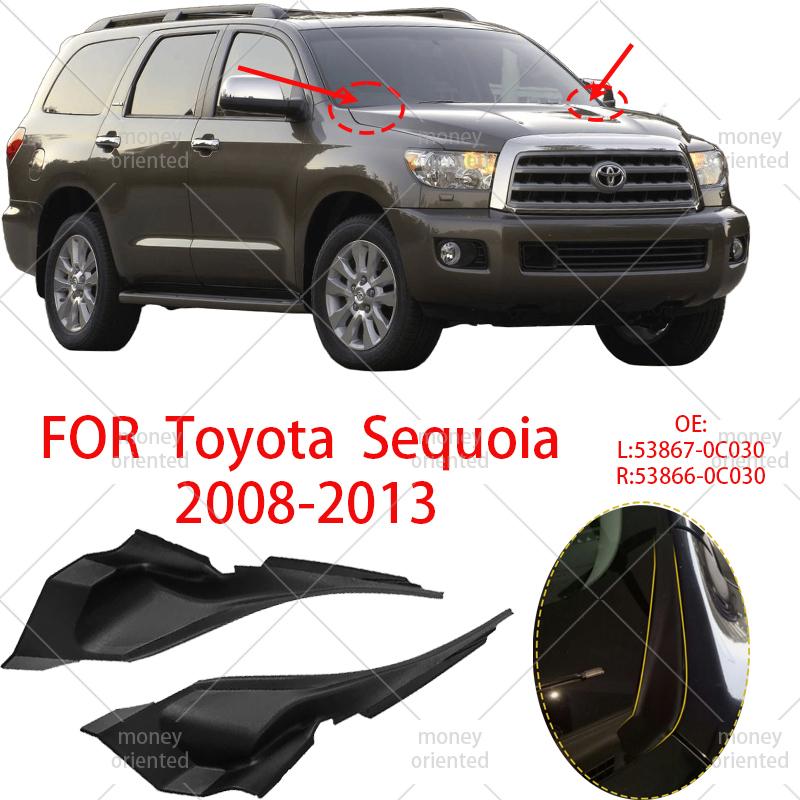 1PAIR Front Windshield Wiper Cowl FOR TOYOTA Sequoia 2008-2013 Car Front Windshield Wiper Cowl Wrap Corner Trim Cover