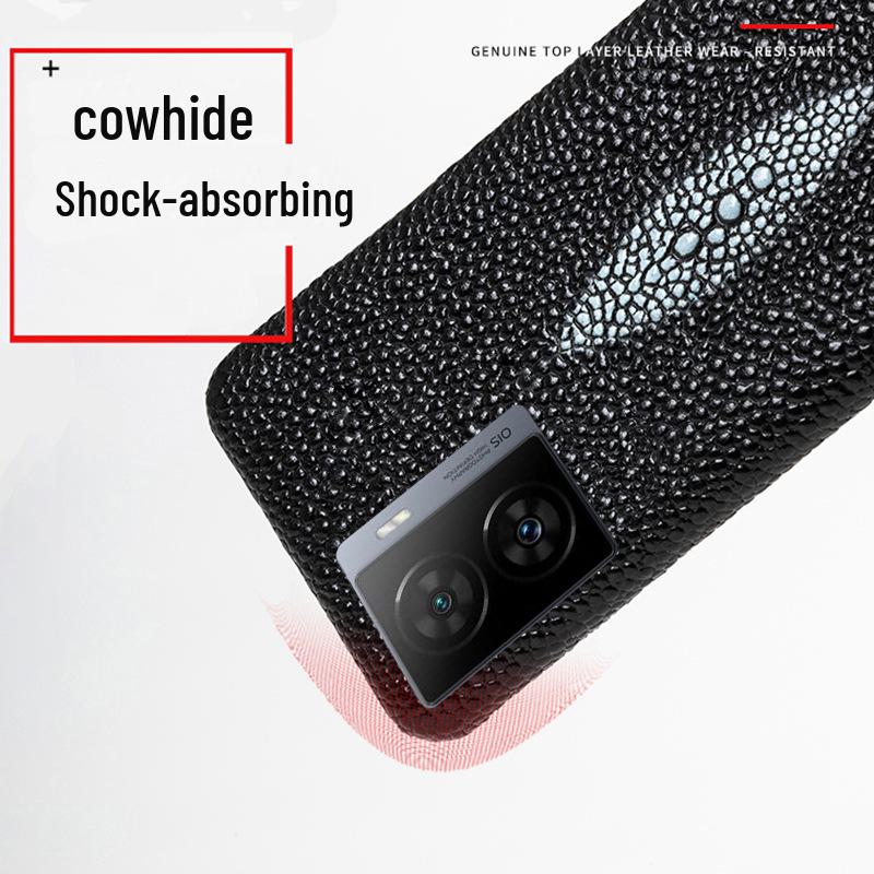 iQOO Z7 Leather Pearl Fish Pattern Half Package Protective Cover