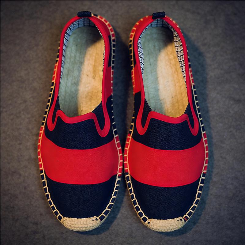

Летние мужские слипоны-рыбаки 2026 года, плоские мужские повседневные туфли для отдыха, дышащая ткань, брендовая мужская обувь 44 красный