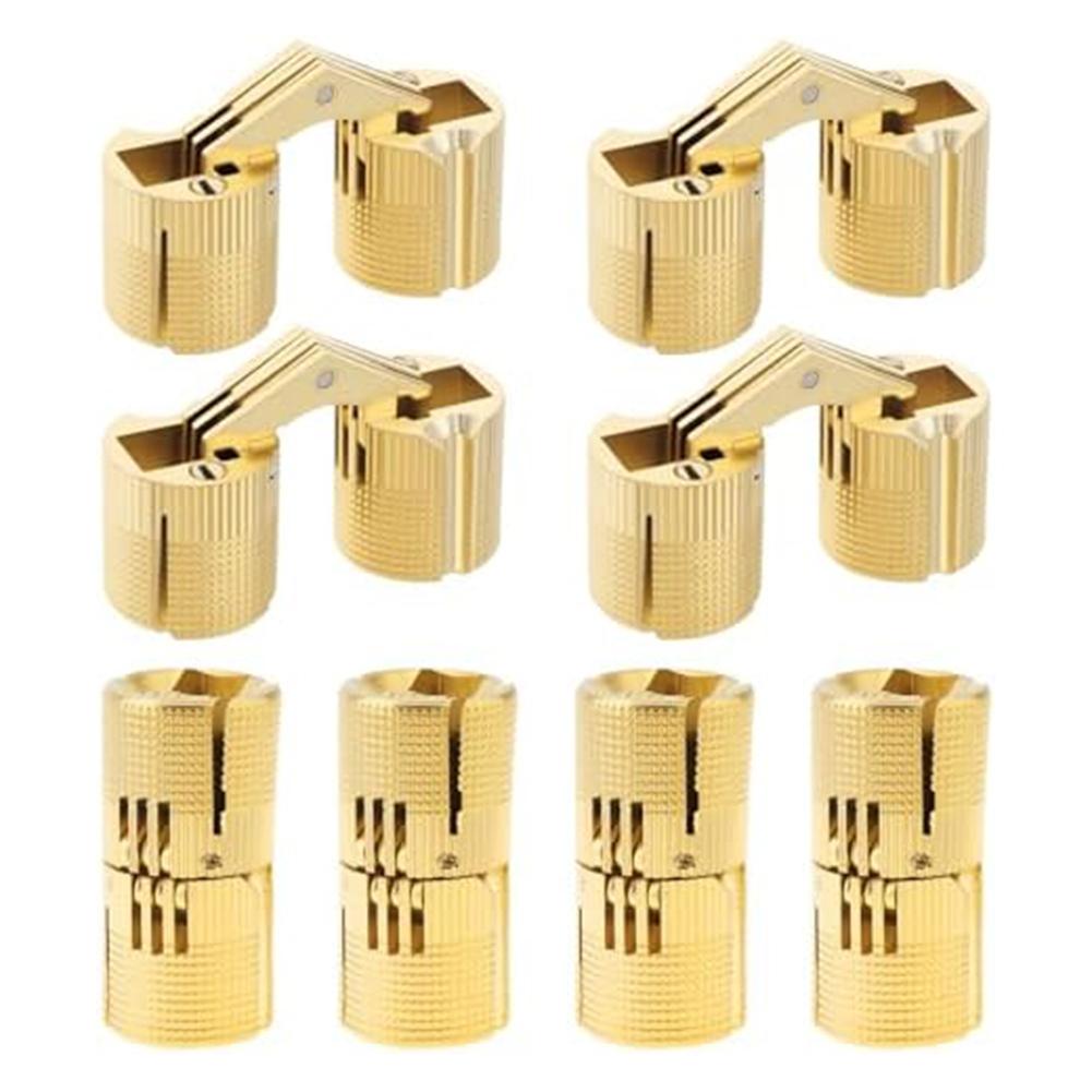 Brass Concealed Hinges 180 Degree Opening Roller Rail For Jewelry Box Cabinet Door Furniture Hardware Accessories