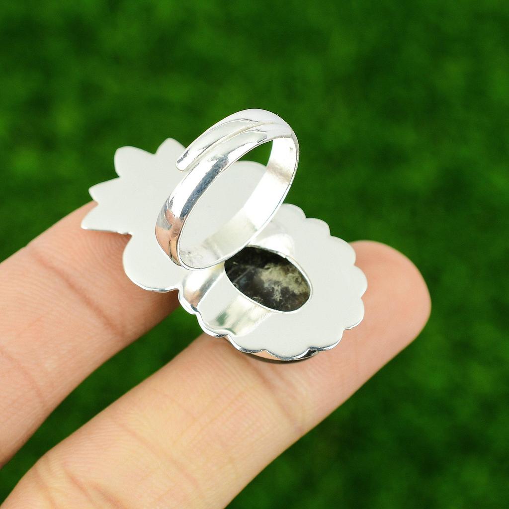 Labradorite Stone 925 Sterling Silver Statement Anniversary Wedding Ring Jewelry