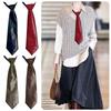 College Style PU Leather Ties Solid Color Lazy Tie Retro JK Necktie