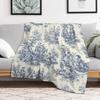 Coperta da picnic in tessuto francese azzurro polvere, morbida coperta decorativa per divano, camera da letto