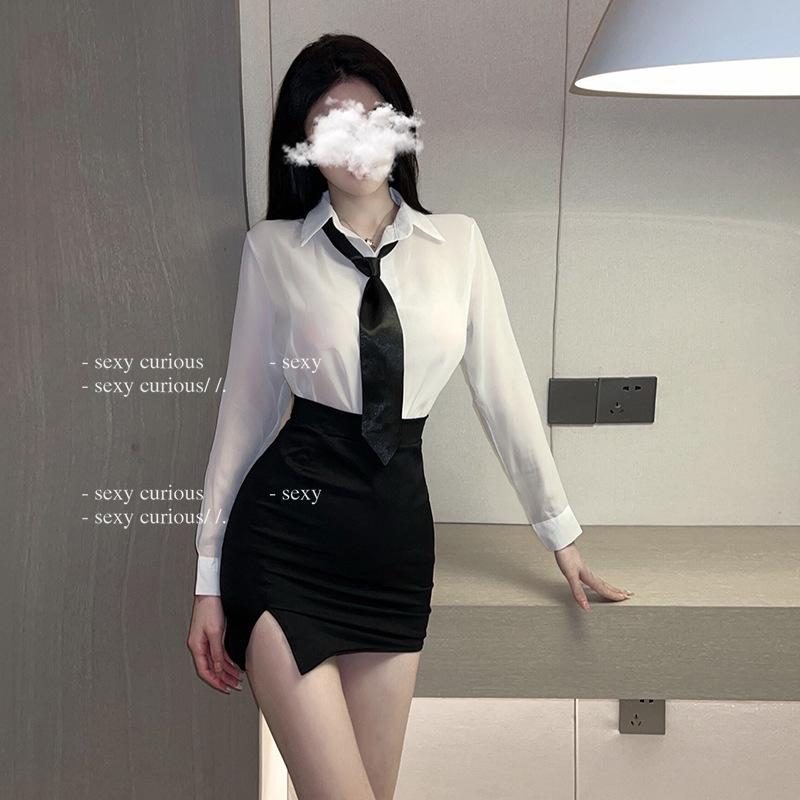 Sex underwear perspective teacher role-playing uniform suit hip skirt secretary suit 385
