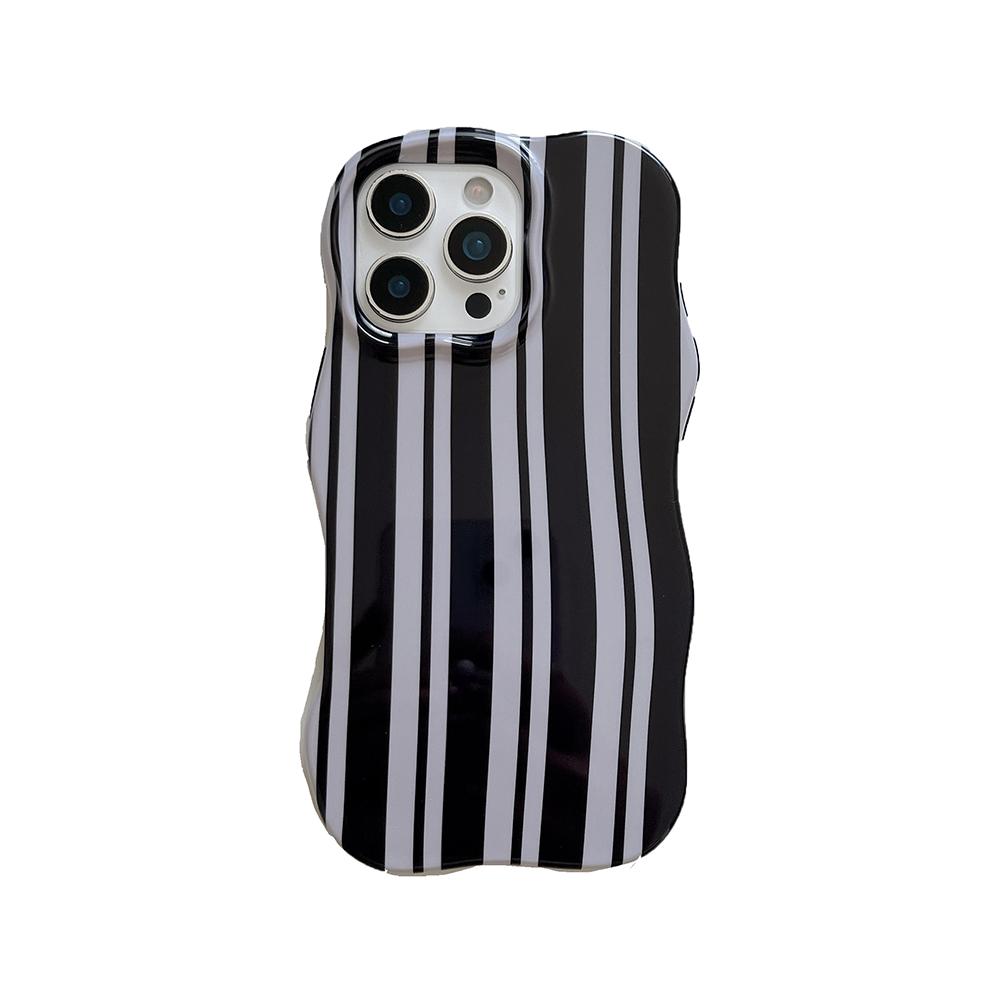 

Stripes Splicing Color Collision Shockproof Phone Case for iPhone 13 14 15 16 17 Pro Max Wave Edges Slim Back Cover Shell iPhone17