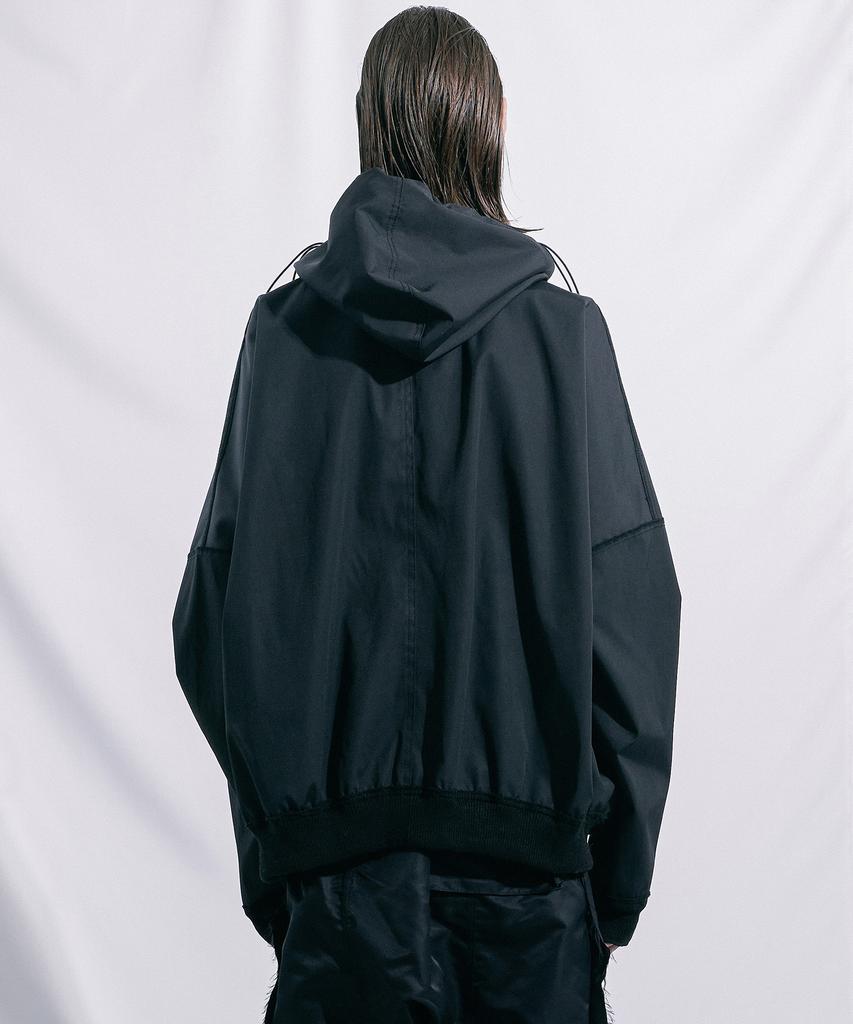 Black Square Cut Hoodie