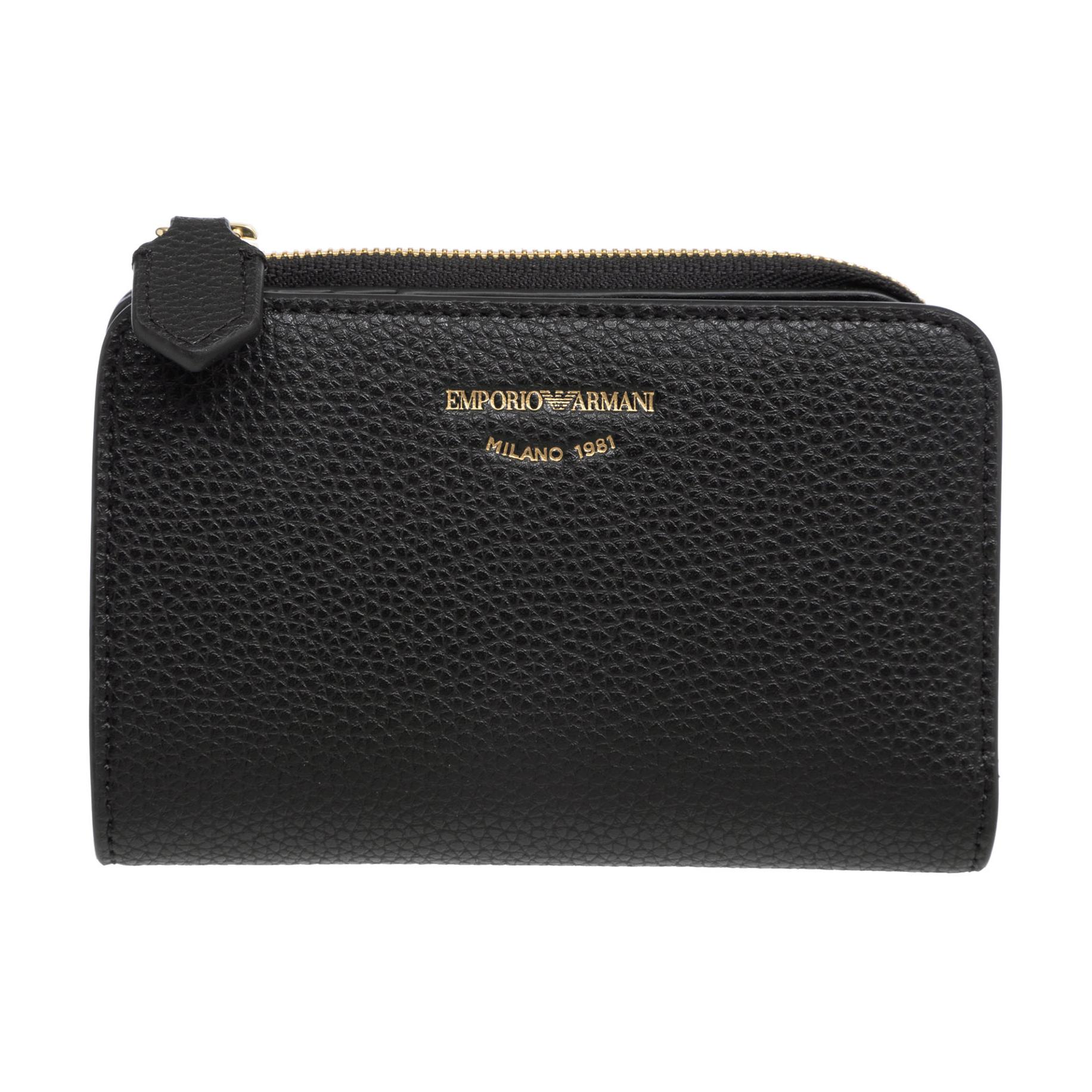 

Emporio Armani Logo Print Polyester Wallet Women Wallet Black EW000369AF11953UC001 Basic Set (Bag+Dust Bag)