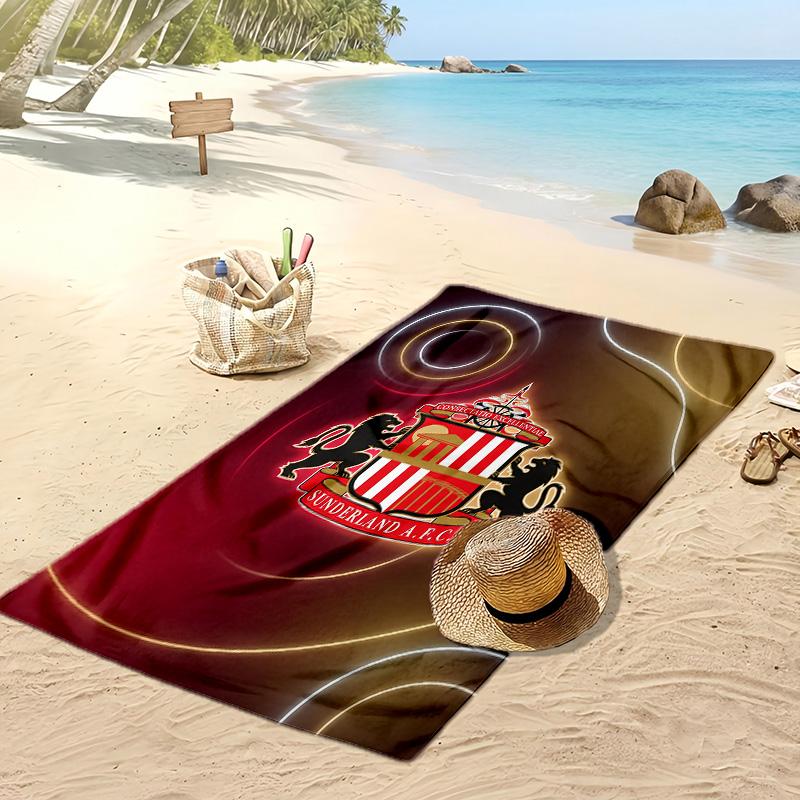 Sunderland Football Print Beach Towel, Large Soft Quick Dry Towel for Beach Camping Swimming