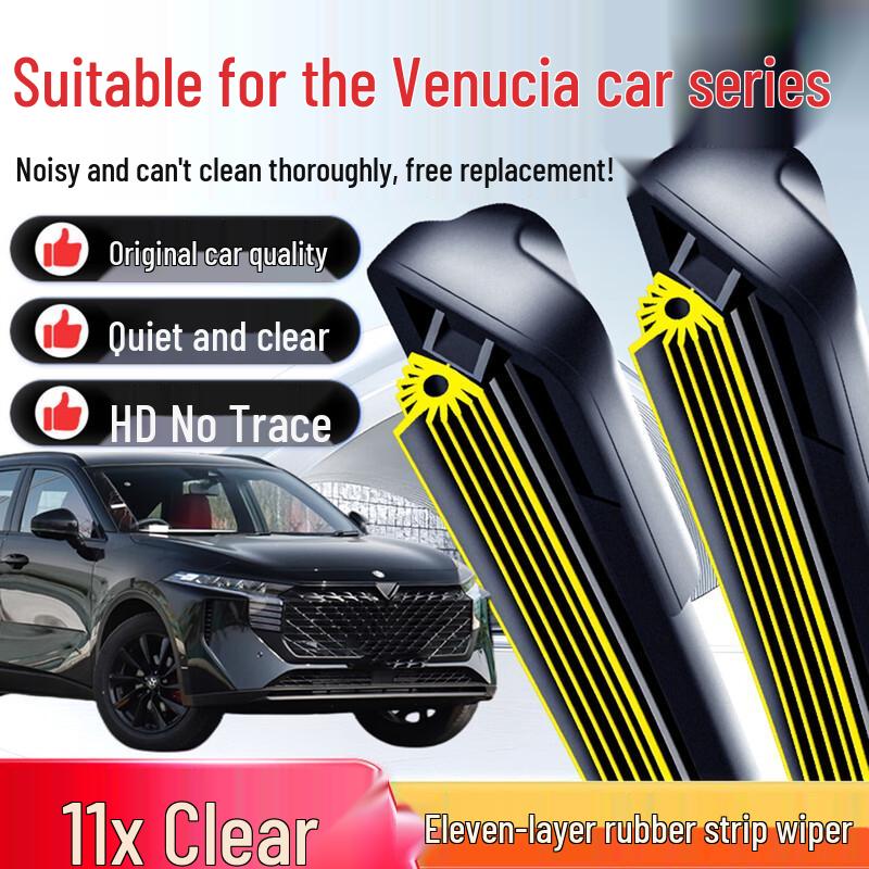 Venucia Frameless Wiper Blade for T70X, D60, Xing T90, T60, R50, M50, and D50 Models 1 pair Venucia T70 2015-2019