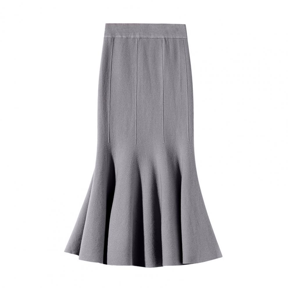 

Спідниця-максі. Елегантна спідниця з віскози та еластичним дизайном із завищеною талією для робочого одягу для офісних леді. One Size сірий