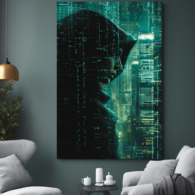 Wall Decoration Poster 1pcs Hackers Decorative Paintings Information Databases Canvas Printing Decor for Room Home Decorations