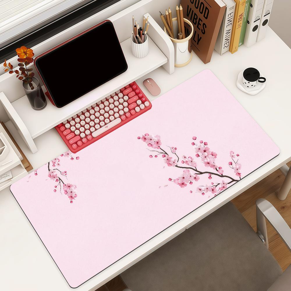 Cherry Blossoms In Japan Mouse Pad Square Office Gaming Desk Mat Waterproof Nonslip Rubber Decorative