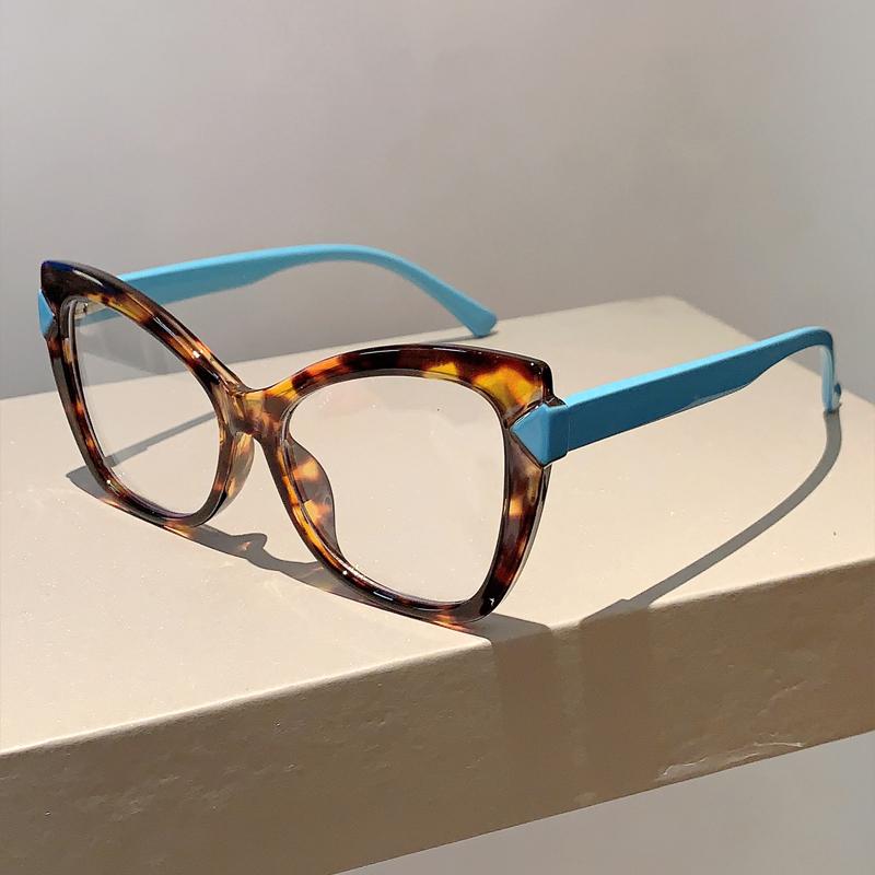 KAMMPT Oversized Cat Eye Glasses Women 2023 Stylish Vintage Blue Light Blocking Eyewear New Non-prescription Optical Eyeglasses