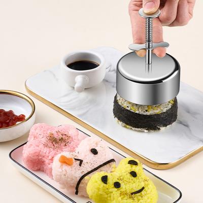 Stainless Steel Onigiri Mold Sushi Rice Ball Maker Round Star Flower Shape Bento Rice Press Food-Safe Kitchen Tool for Cakes Patties Salads