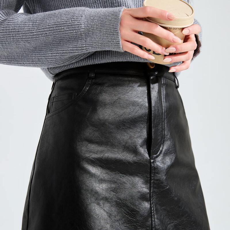 TonLion Women's A-Line PU Skirt