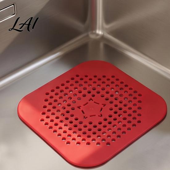 Floor Drain Strainer 2PCS Square Cover for Shower Floor TPR Hair Catcher Odor Filter Stopper Detachable Deodorizer Pad Bathroom Kitchen And Laundry